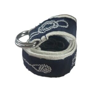 Polo Ralph Lauren Kids Navy Blue Nautical Rope Print D-Ring Belt